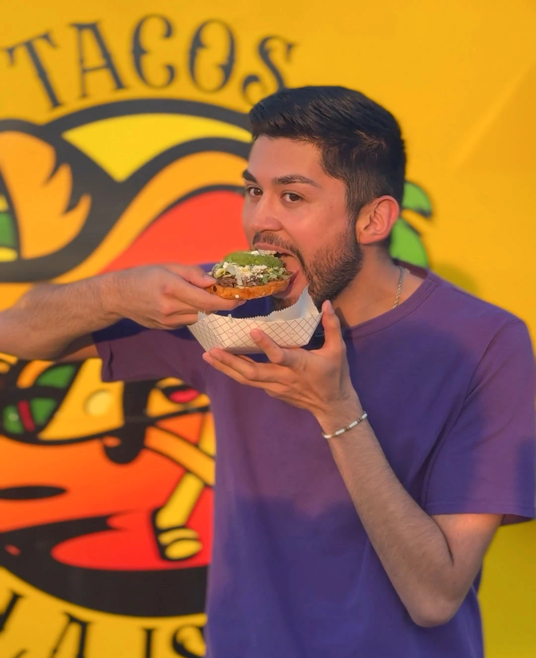 Tacos La Isla food truck at an outdoor event